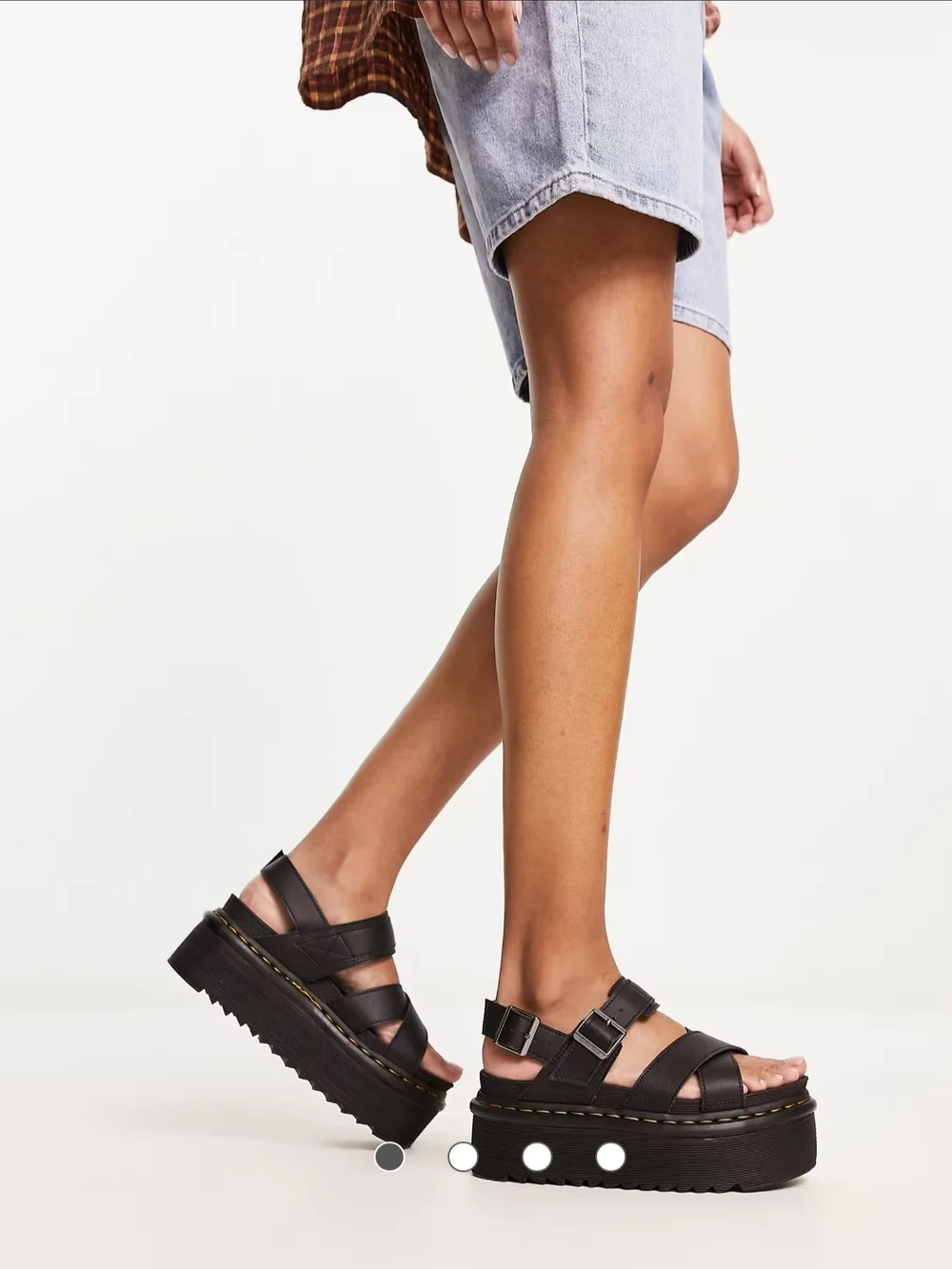 Dr. Martens Francis Women Size 6 Leather Strap Platform Sandal Black